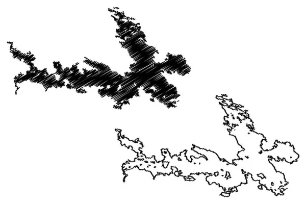 Lake Nyuk Rússia Federação Russa República Carélia Mapa Ilustração Vetorial — Vetor de Stock