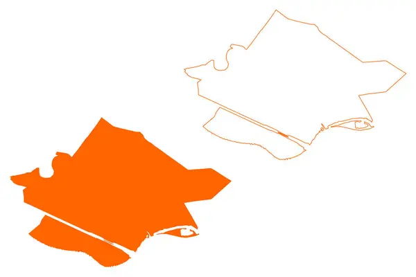 ウィク デュルステード自治体 オランダ王国 オランダ ユトレヒト州 地図ベクトル図 スケッチマップ — ストックベクタ