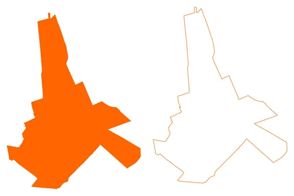 ユダヤ人の町や自治体 オランダ王国 オランダ ユトレヒト州 地図ベクトル図 スケッチブック地図 — ストックベクタ