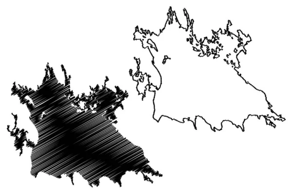 Lac Segozero Russie Fédération Russie République Carélie Illustration Vectorielle Carte — Image vectorielle