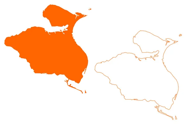 Tholen Municipality Kingdom Netherlands Holland Zeeland Zealand Province Map Vector — стоковий вектор