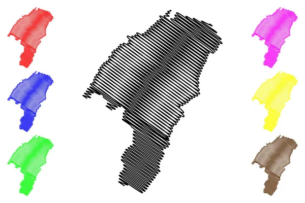 Itamari市 巴伊亚州 巴西市 巴西联邦共和国 地图矢量图解 速写草图Itamari地图 — 图库矢量图片
