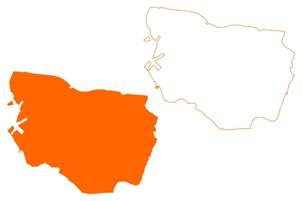 Borsele Municipality Kingdom Netherlands Holland Zeeland Zealand Province Mapa Vector — Vector de stock