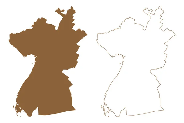 Neusiedl See District Republic Austria Osterreich Burgenland State Map Vector — Vettoriale Stock