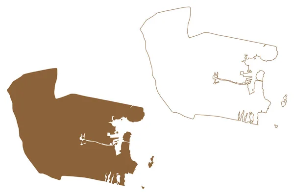 Rust City District Δημοκρατία Της Αυστρίας Osterreich Burgenland State Χάρτης — Διανυσματικό Αρχείο