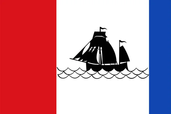 Drapeau Municipalité Pekela Groningue Province Grinslan Grunn Royaume Des Pays — Image vectorielle