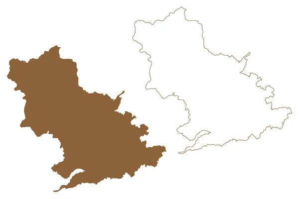 Distretto Feldkirchen Repubblica Austria Stato Osterreich Carinzia Karnten Mappa Vettoriale — Vettoriale Stock