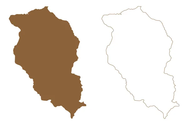 Distretto Wolfsberg Repubblica Austria Stato Osterreich Carinzia Karnten Mappa Vettoriale — Vettoriale Stock