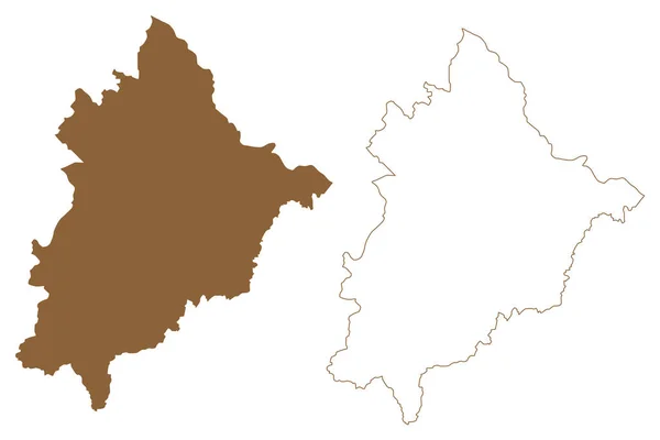 Volkermarkt District Republic Austria Osterreich Carinthia Karnten State Mapa Vector — Vector de stock