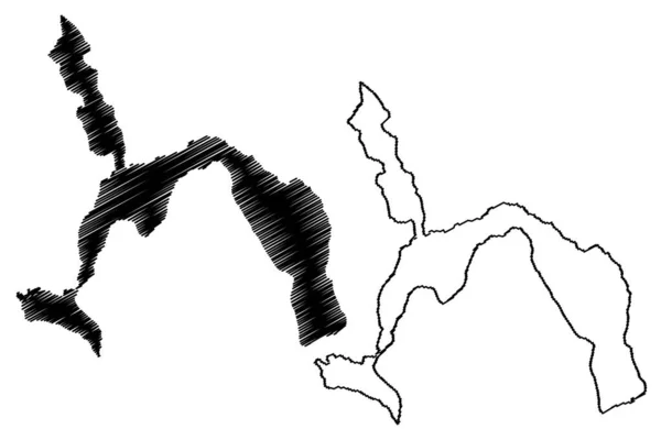 Векторная Иллюстрация Озера Футалауфкен Южная Америка Аргентина Карта Лаго Футалауфкен — стоковый вектор