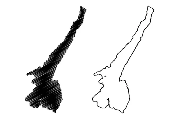 Lake Garda Italian Republic Italy Map Vector Illustration Scribble Sketch — Stockový vektor