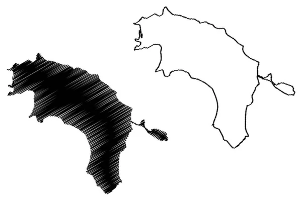 Lake Garibaldi Canada North America Map Vector Illustration Scribble Sketch — Stock Vector