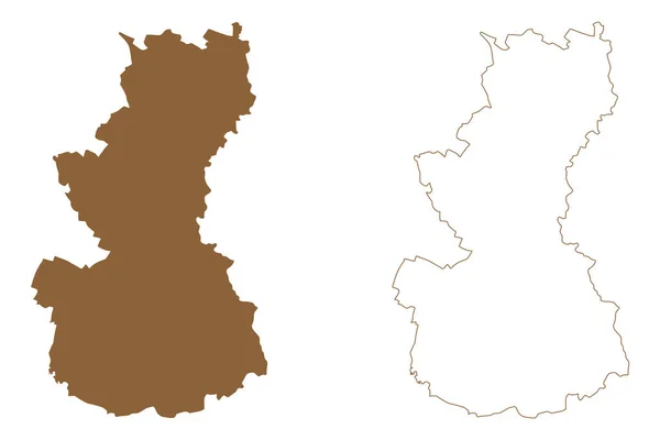 Ganserndorf District Republic Austria Osterreich Lower Austria Niederosterreich State Map — Vector de stock