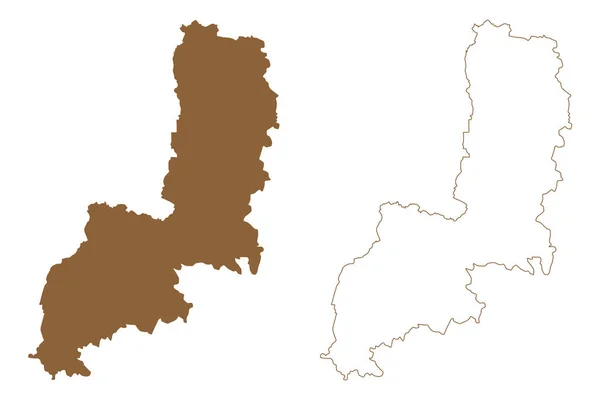 Векторная Карта Гмундского Района Австрийская Республика Остеррейх Нижняя Австрия Нидеростеррейх — стоковый вектор