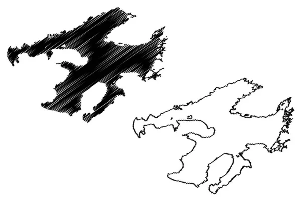 Great Bear Lake Canada Noord Amerika Kaart Vector Illustratie Krabbel — Stockvector