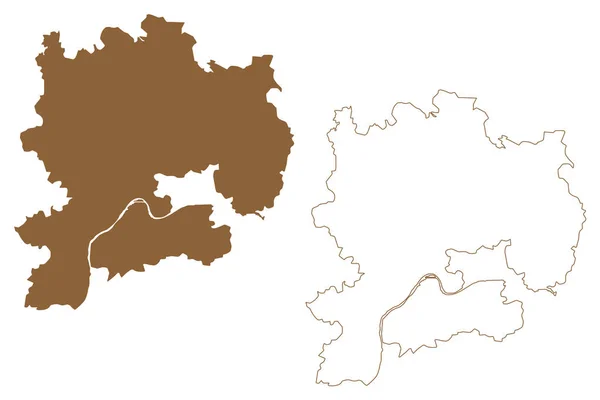 Bezirk Krems Land Republik Österreich Oder Osterreich Niederösterreich Oder Niederosterreich — Stockvektor