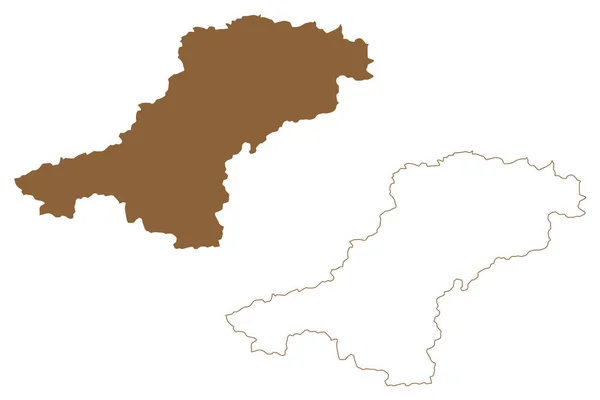 Distrito Lilienfeld República Áustria Osterreich Baixa Áustria Estado Niederosterreich Mapa —  Vetores de Stock