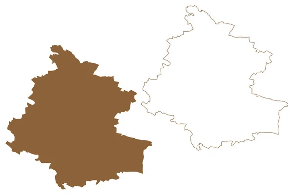 合恩区 奥地利共和国或奥斯特赖希州 下奥地利州或涅德罗斯特赖希州 地图矢量图解 速写草图贝齐克合恩州地图 — 图库矢量图片
