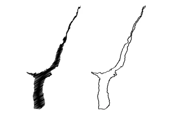 ทะเลสาบเฮวา แลนด โอเช ยเน เกาะใต แผนท ภาพเวกเตอร ยนสเก แผนท เฮวา — ภาพเวกเตอร์สต็อก