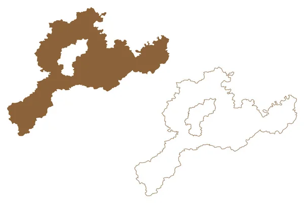 Sankt Polten Land Ilçesi Avusturya Cumhuriyeti Veya Osterreich Aşağı Avusturya — Stok Vektör