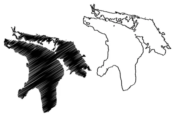 Озеро Гурон Канада Сполучені Штати Північна Америка Великі Озера Картографічна — стоковий вектор