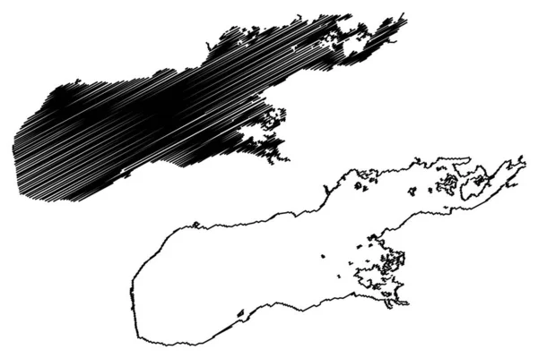 Lake Iliamna United States North America Alaska Peninsula Map Vector — 图库矢量图片