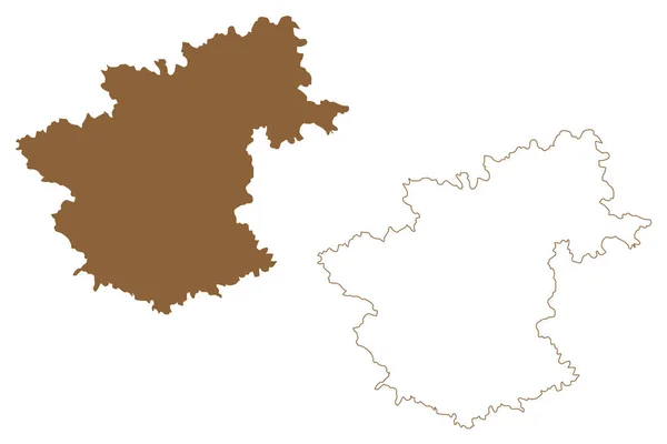 Zwettl District Republic Austria Osterreich Lower Austria Niederosterreich State Map — Stock Vector