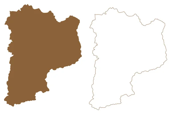 Johann Pongau District Republic Austria Osterreich Salzburg State Map Vector — 스톡 벡터