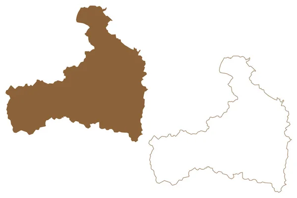 Zell See District Republic Austria Osterreich Salzburg State Map Vector — 图库矢量图片