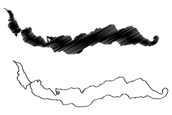 Озеро Лакар Нонту Південна Америка Аргентина Аргентина Картографічна Векторна Ілюстрація — стоковий вектор