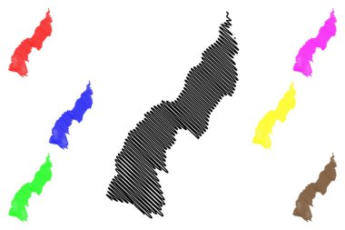 Xique-Xique belediyesi (Bahia Eyaleti, Brezilya Belediyeleri, Brezilya Federatif Cumhuriyeti) harita vektör çizimi, çizim Xique Xique haritası