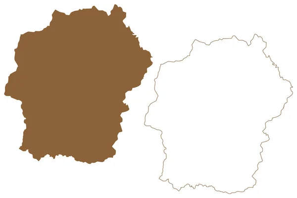 Distretto Deutschlandsberg Repubblica Austria Osterreich Stiria Steiermark Stajerska Stato Mappa — Vettoriale Stock