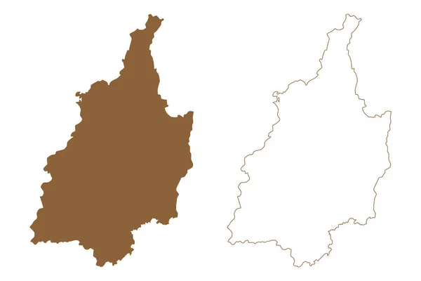Leibnitz Distrito República Áustria Osterreich Estíria Steiermark Stajerska Estado Mapa — Vetor de Stock