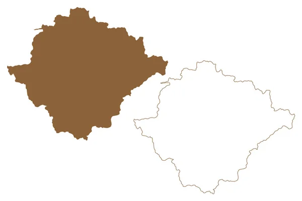Векторная Карта Брука Мурзушлага Австрийская Республика Остеррейх Штирия Штайермарк Штайерская — стоковый вектор