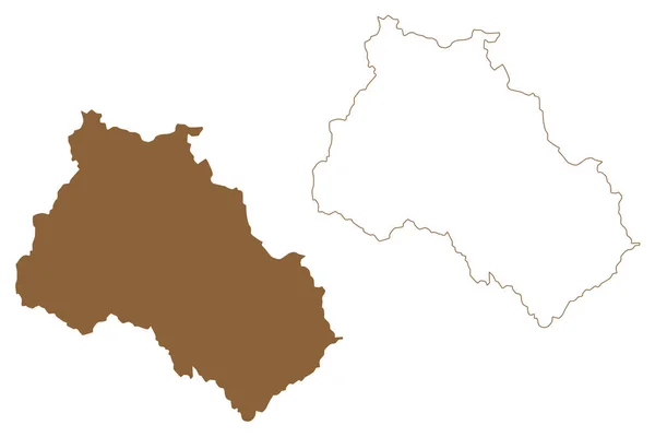 Leoben District Republic Austria Osterreich Styria Steiermark Stajerska State Map —  Vetores de Stock