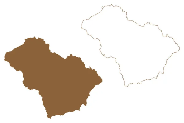 Murtal District Republic Austria Osterreich Styria Steiermark Stajerska State Map — Vetor de Stock