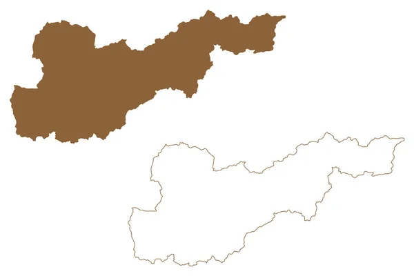 Liezen Distrito República Áustria Osterreich Estíria Steiermark Stajerska Estado Mapa —  Vetores de Stock