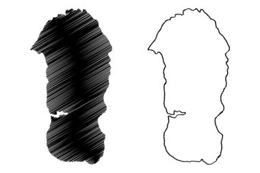 Lake Maninjau (Republic of Indonesia, Sumatra) map vector illustration, scribble sketch Danau Maninjau map