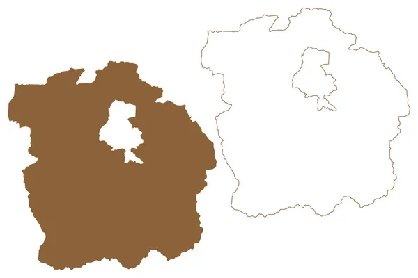 インスブルック ランド地区 オーストリア共和国またはオステルレヒ州 チロル州またはチロル州 地図ベクトル図 スケッチブックベジーク インスブルック土地地図 — ストックベクタ