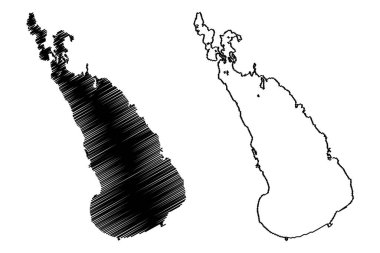 Lake Manitoba (Canada, North America) map vector illustration, scribble sketch map