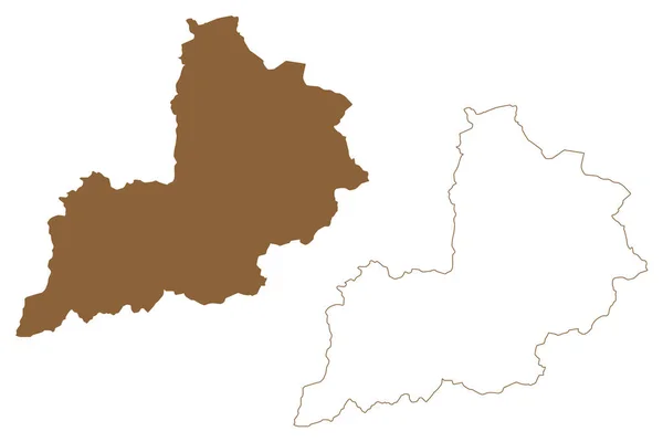 Kitzbuhel区 奥地利共和国或奥斯特里希 蒂罗尔或蒂罗尔州 地图矢量图解 潦草草图Bezirk Kitzbhel地图 — 图库矢量图片