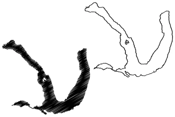 Lake Mascardi South America Argentine Republic Argentina Map Vector Illustration — Wektor stockowy