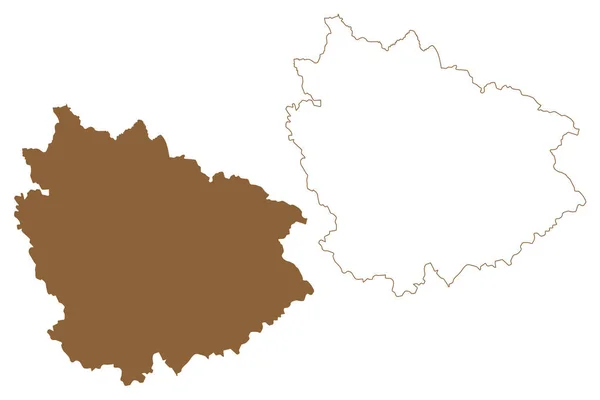 フリーシュタット地区 オーストリア共和国またはオステルライヒ州 オーストリア北部またはオステルライヒ州 地図ベクトル図 スケッチブック ベジーク フリーシュタット地図 — ストックベクタ