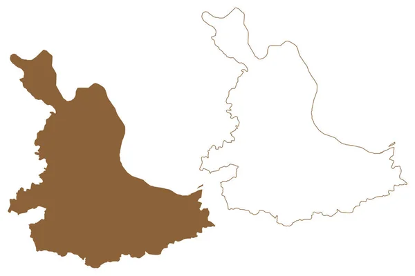 Карта Района Эфердинг Австрийская Республика Остеррейх Верхняя Австрия Штат Обеорстеррайх — стоковый вектор
