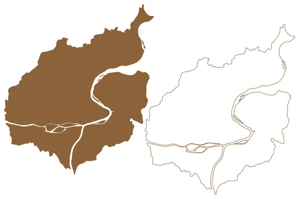 斯泰尔市和地区 奥地利共和国或奥斯特赖希州 上奥地利州或上奥斯特赖希州 — 图库矢量图片