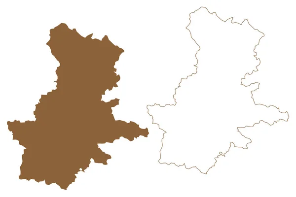 Grieskirchen District Republic Austria Sterreich Upper Austria Oberosterreich State Map —  Vetores de Stock