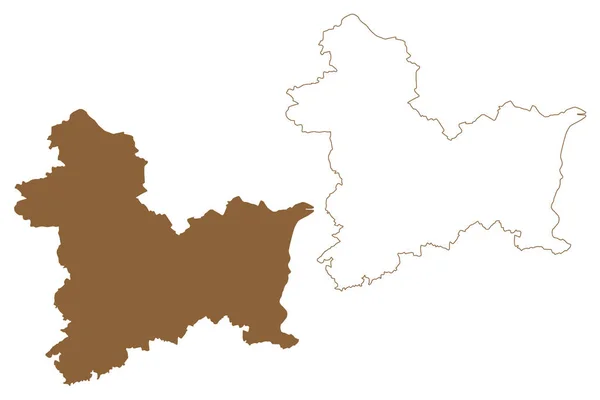 リンツ ランド地区 オーストリア共和国またはオーストリア北部またはオーバーオステルレヒ州 地図ベクトル図 スケッチブック ベジーク リンツ ランド地図 — ストックベクタ