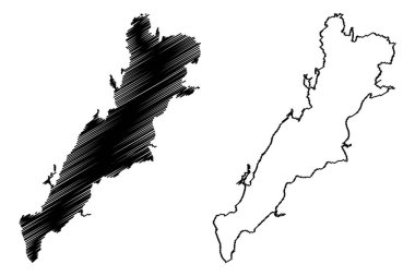Lake American Falls Reservoir (United States of America, North America, us, usa, Idaho) map vector illustration, scribble sketch American Falls Dam map