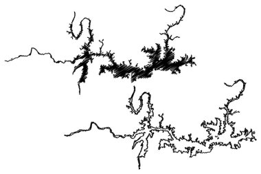 Amistad Gölü Reservoir (Amerika Birleşik Devletleri, Amerika Birleşik Devletleri, Kuzey Amerika, ABD, ABD, ABD, Teksas) harita vektör çizimi, çizim Amistad Barajı veya Presa haritası