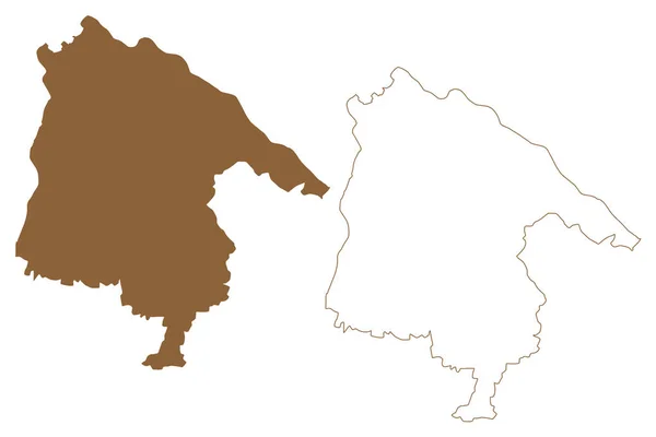 District Scharding République Autriche Osterreich Haute Autriche État Oberosterreich Illustration — Image vectorielle